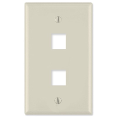 On-Q/Legrand Keystone Wallplate, Labeled, 1-Gang, 2-Port, Light Almond